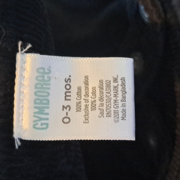 Gymboree boys 0-3 month black fire truck designed overalls euc - Picture 5 of 6